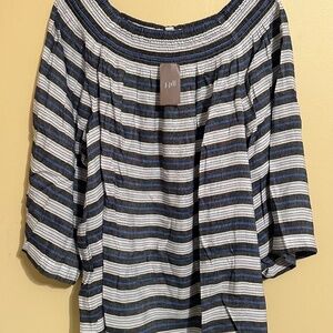 J.Jill striped linen blend blouse 3X - New with tags!